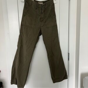 Levi's Premium Ribcage Straight Olive Utility Pants